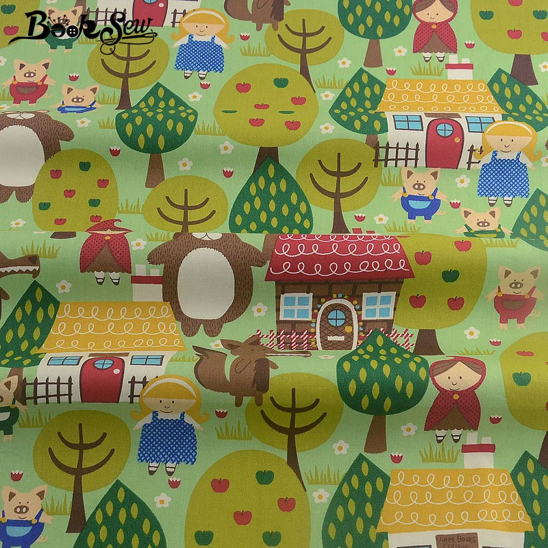 Booksew Tela Algodon хлопок стеганая ткань 160 саржа ткань для вышивания кукол мультфильм дизайн лоскутное шитье скрапбукинг материал