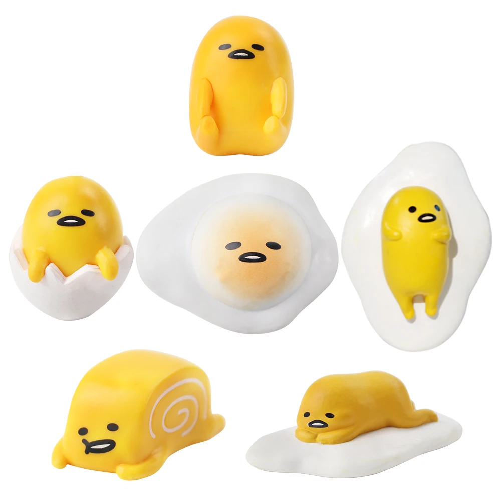 

4cm 6pcs/lot Gudetama with magnet cute figure model toy for birthday gift