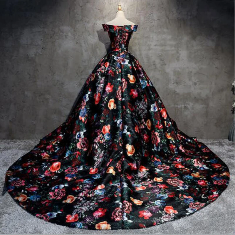 Evening Dress Long Flower Print Formal Dress Elegant Woman Occasion Party Dresses Evening Gown Robe De Soiree Evening Dress Long Flower Print Formal Dress Elegant Woman Occasion Party Dresses Evening Gown Robe De Soiree
