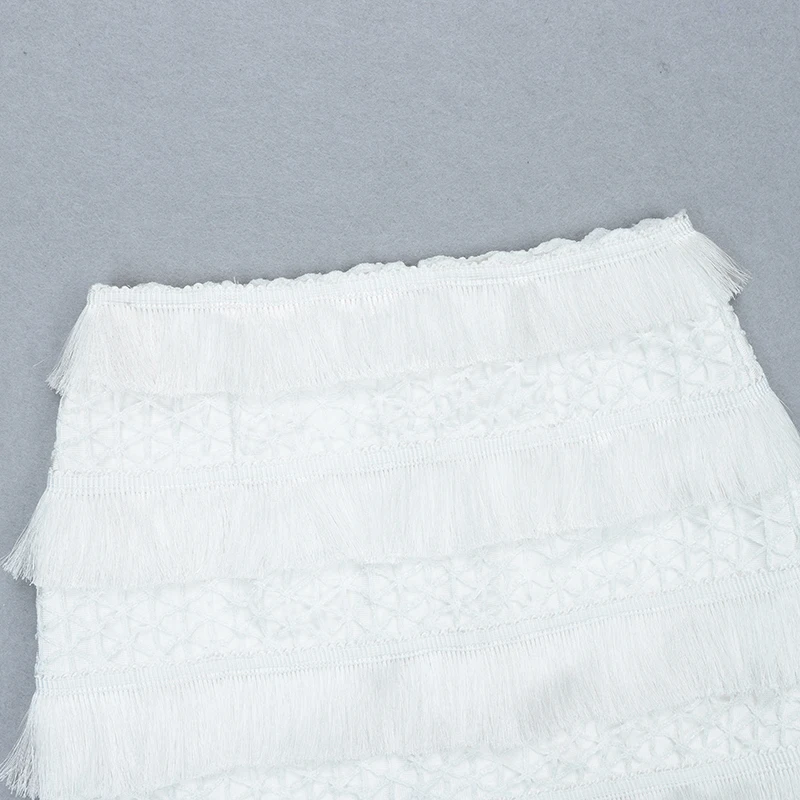Элегантный белый два Комплект из 2 предметов Бандажное платье Высокое качество, костюм, топ с лямками как спагетти сексуальное миди нарядные платья для свадьбы летние платья