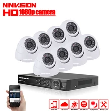 8CH CCTV Camera System AHD CCTV DVR 8PCS 2MP IR indoor Security Camera 1080P 3000TVL Camera Bullet Dome Surveillance Kits