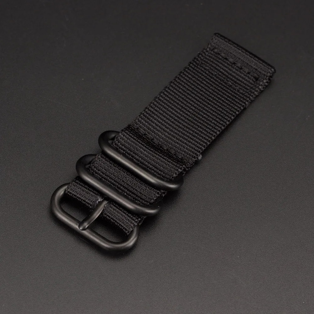 Черный высокопрочный нейлоновый ремешок для наручных часов 22 мм|nylon watchband|replacement