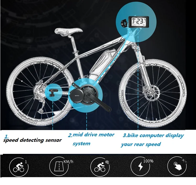 Sale Bafang BBS02 BBS01 36V 500W Mid Drive Motor 8fun Bicycle Electric Bike Conversion Kits C961 eBike Display 4