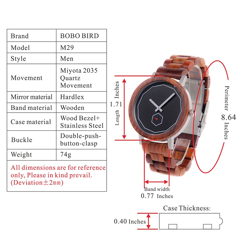 M29 red wooden watch 7