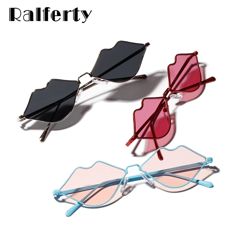 Ralferty сексуальные Солнцезащитные очки женские Уникальные мини-губы Солнцезащитные очки женские украшенные праздничные очки маленькие красные очки женские WA1179
