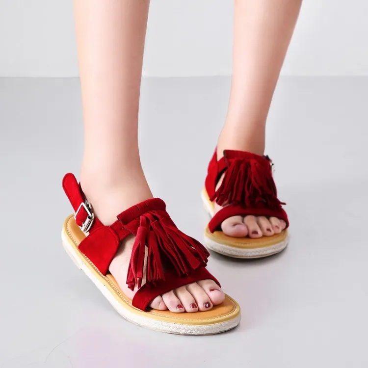 red flat sandals size 11