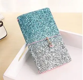 Дневник для девочек сверкающий ноутбук портативный дневник - Цвет: Небесно-голубой