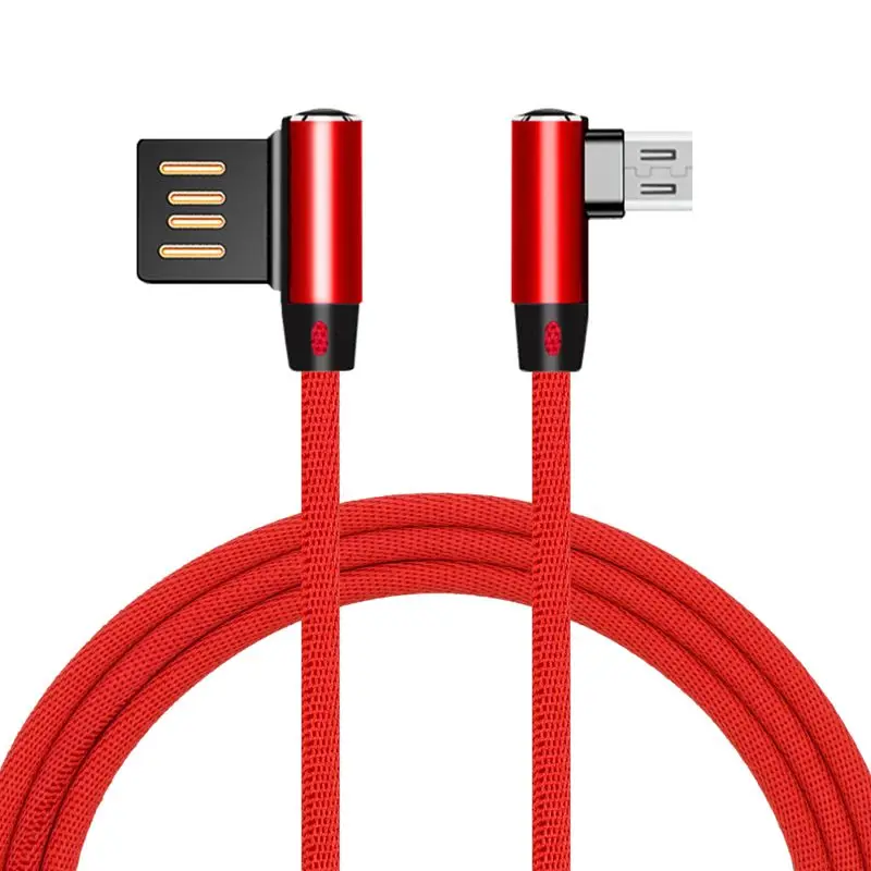 Sindvor Micro USB кабель для Xiaomi samsung 90 градусов быстрая зарядка USB кабель для передачи данных с двух сторон все микро-usb для устройств на аndroid мобильный шнур для телефона - Тип штекера: Red