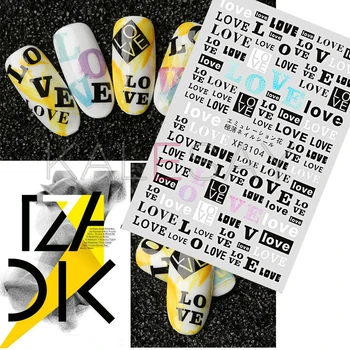 

Nail Love Sticker Decoration Adhesive One Day Letter Label Decals Manicure Design Hello Happy Stickers for Nails Transfer Foil