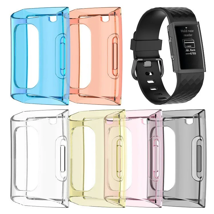 

Hot Sale For Fitbit Charge3 Case Cover Colorful TPU Protective Case Cover Shell for Fitbit Charge 3 Band Smart Watch Accessories