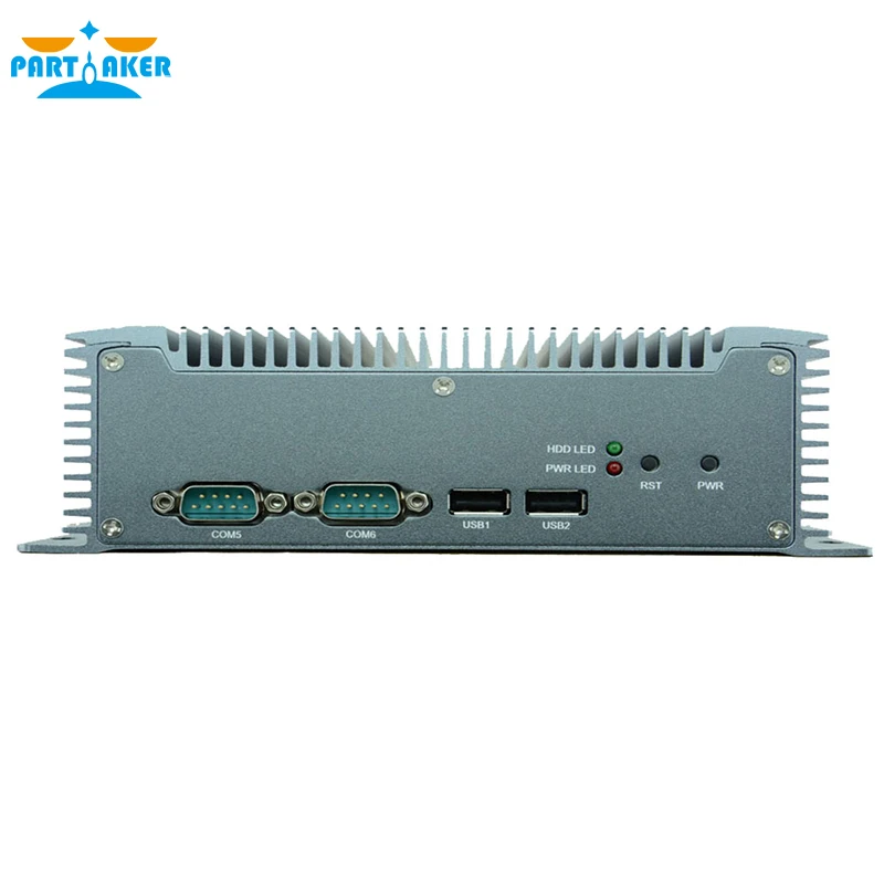 

Partaker Q8 Embedded Fanless Industrial Mini PC Intel Atom N2600 With 6* COM COM 2 Support RS485 Function