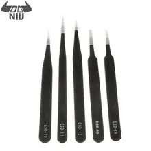 DANIU 1 шт. ESD10/11/12/13/14/15 антистатический разный Размеры VETUS ESD Пинцет Немагнитный для ручного инструмента электронный