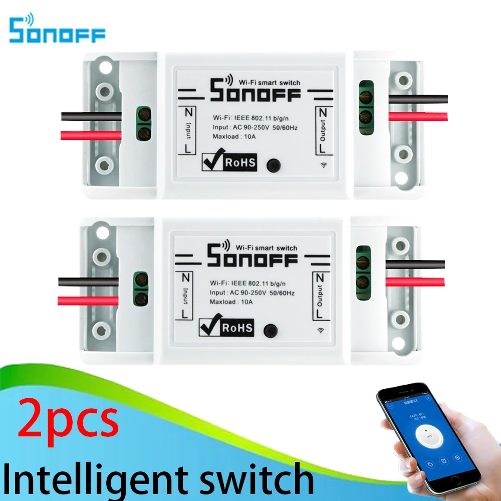 2PCS sonoff Smart Home Automation Module Wifi Switch Universal Timer Wireless Switch Remote