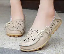 Free Shipping Large size woman shoes Spring and autumn and 2017 new hollow leather flat 35-44 multicolor Doug comfortable nurse