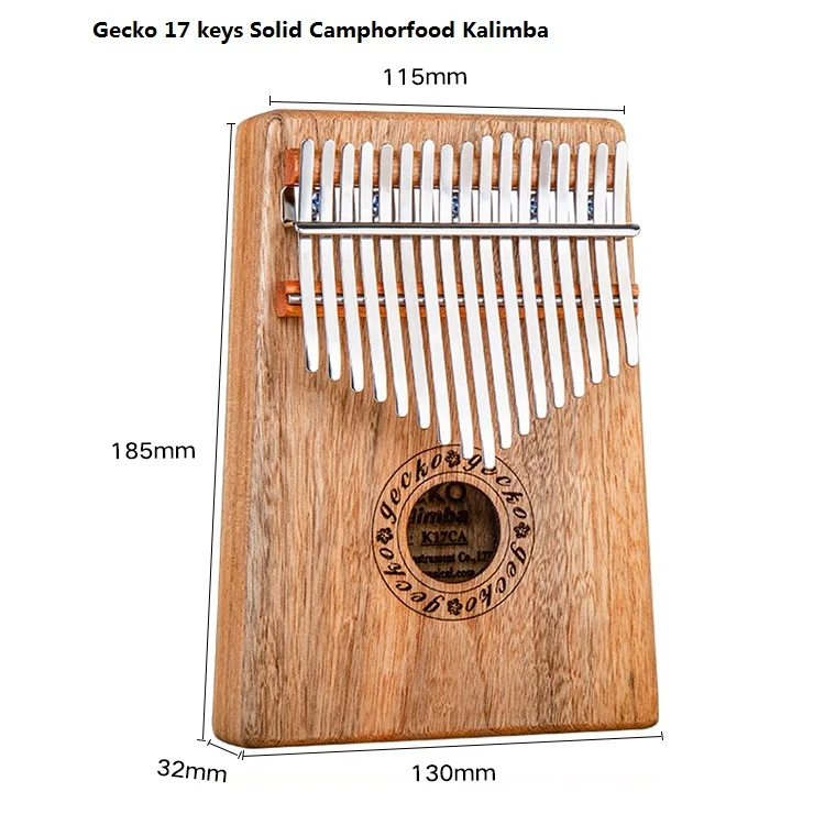 GECKO калимба 17 ключи Camphorwood «пианино для больших пальцев» и EVA высокая эффективность защиты коробка, молоточек для настройки, Professional модели K17CA