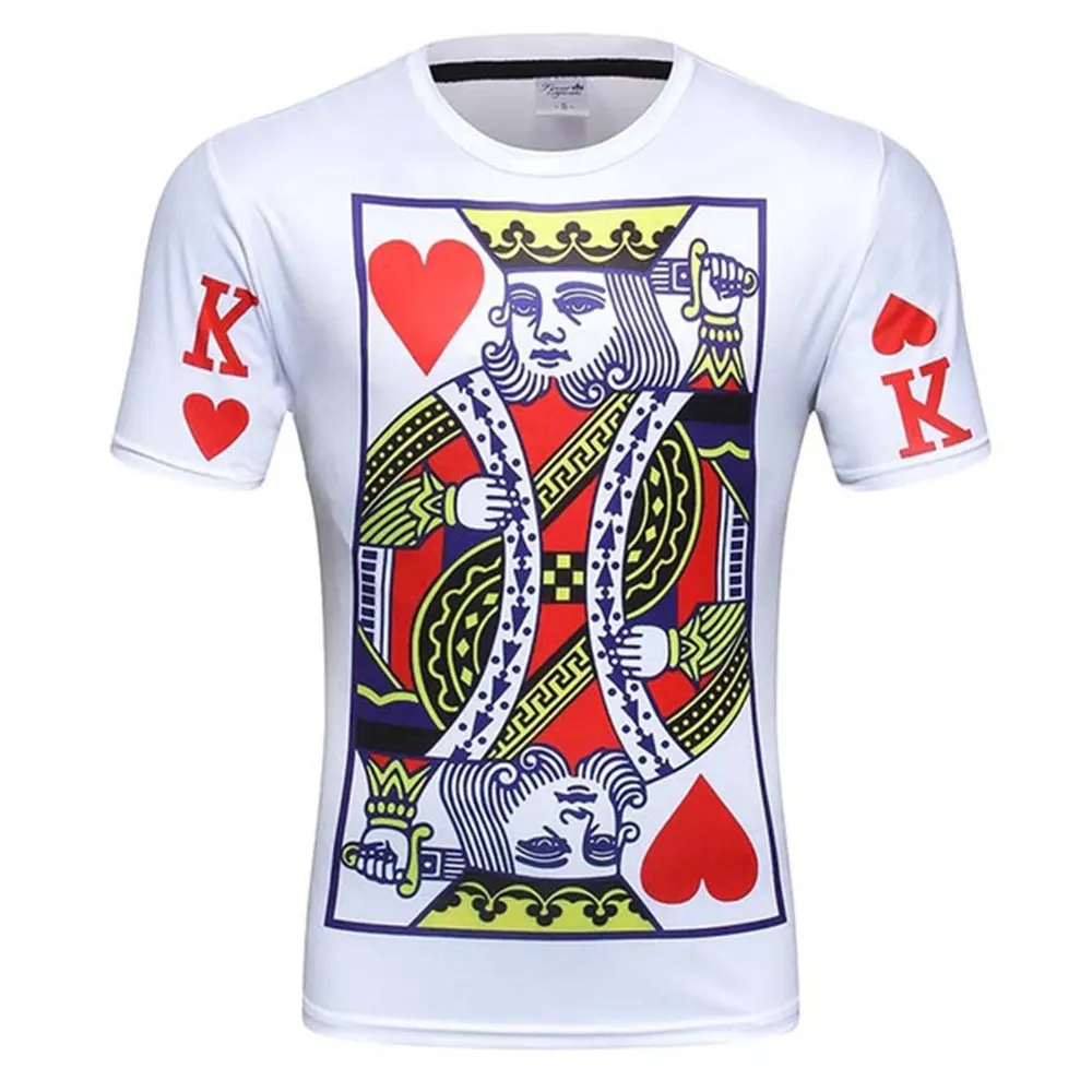 

Comfortable Short Sleeves Men'S T-Shirts Outdoor Mens T-Shirts Soft Men'S Tops Playing Card