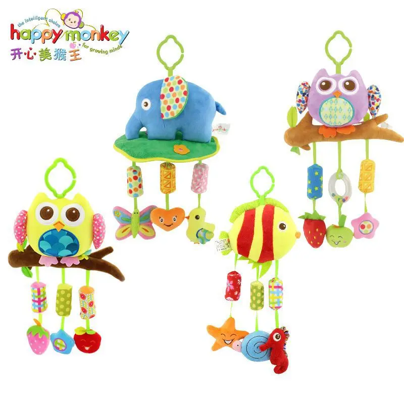 Happy Monkey Wind Chime возьмите с собой животных стилей детские кроватки коляска Мягкая Кровать Висячие колокольчики погремушки игрушки для детей подарок