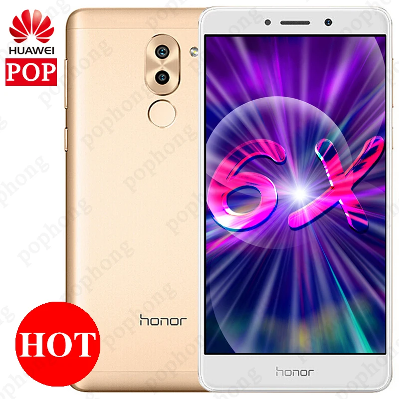 Huawei Honor 6X4 ГБ ОЗУ 32 ГБ/64 Гб ПЗУ двойная задняя камера Сотовый телефон 5 дюймов Kirin 655