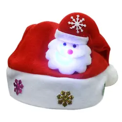 Горячая Распродажа Санта Клаус с светодиодный свет детская шапка, Рождественская шапка, 30*25 см