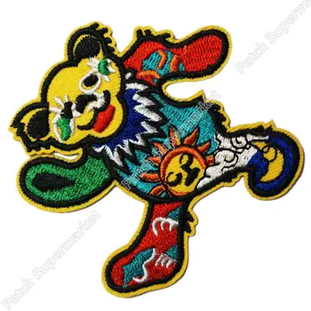 

3" GRATEFUL DEAD Music Dance Bear Patch Music Band EMBROIDERED IRON On APPLIQUE Heavy Metal Rock Punk Badge