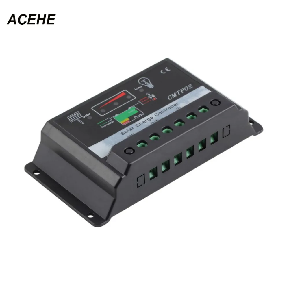 

ACEHE 1pcs 30A 12V/24V Professional LED Screen PWM Solar Panel Battery Regulator Charge Controller CMTP02-30A Black