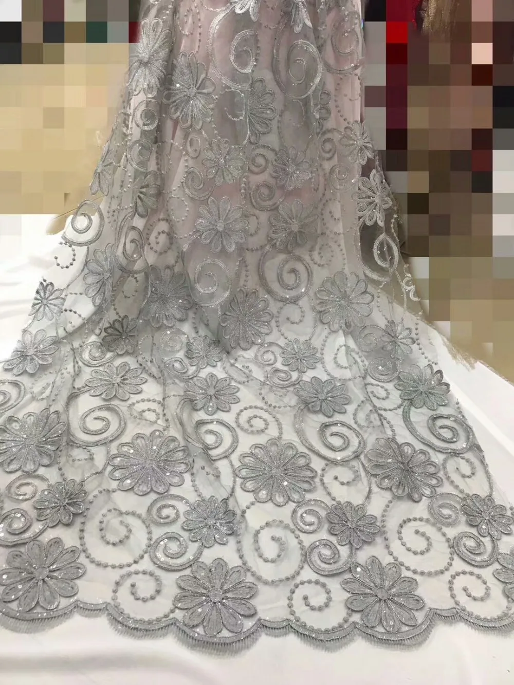 Beautiful Design 3D Lace Embroidered 2018 Gorgeous Fabric African French Bridal Dress | Дом и сад