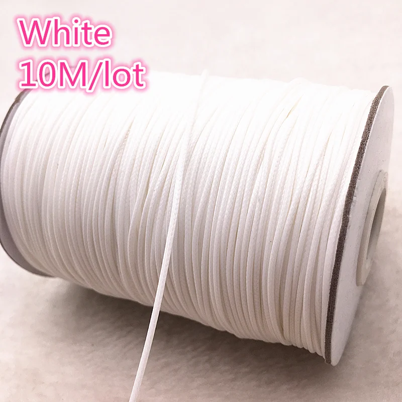10meters 1mm White Waxed Cotton Cord Waxed Thread Cord String Strap