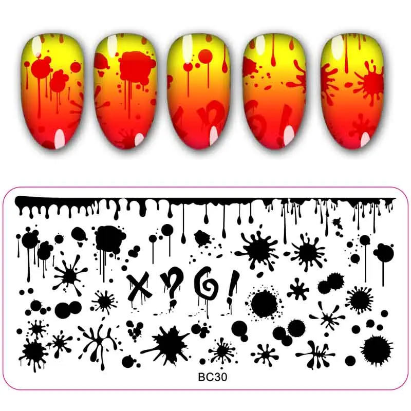 6*12 см прямоугольные пластины для штамповки ногтей Цветочный животный узор дизайн ногтей штамп штамповка шаблон изображения пластины трафареты - Цвет: BC30