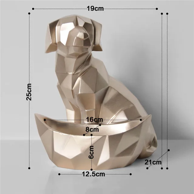 Современная Смола собака абстрактная скульптура кошка украшение статуи геометрические ремесла подарок ТВ кабинет офис статуя Конфеты Ключ коробка для хранения - Цвет: Dog 1