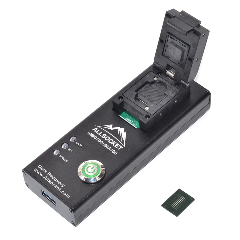 

eMMC100 socket with USB3.0 Interface,for BGA100 testing, Nand flash 12x18mm 14x18mm 1.0mm eMMC Reader programmer socket Adapter