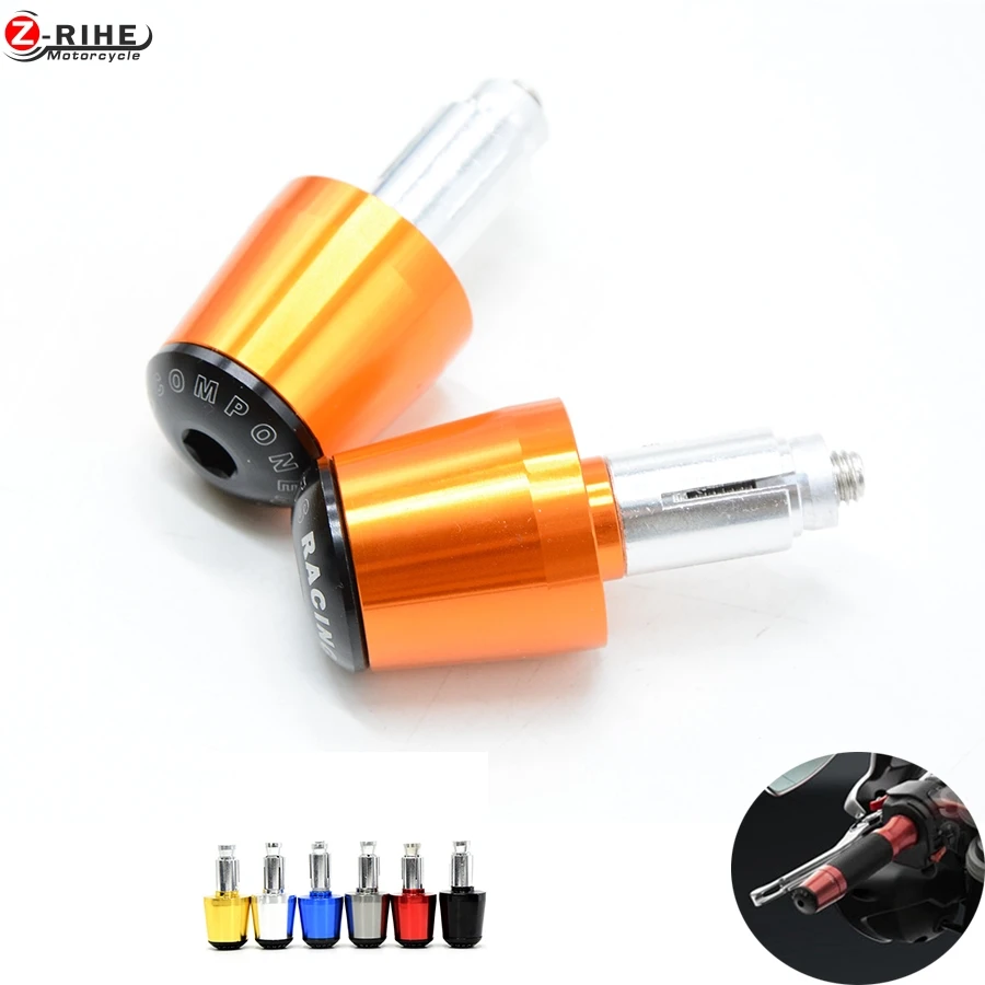 Universal Moto 7/8" Hand Bar Ends Motorcycle handle Bar Dirt Bike Silver Bar End For ktm yamaha suzuli honda bmw s1000rr F800 GS