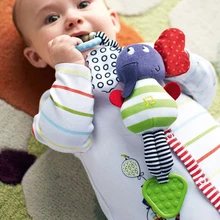 От 0 до 12 месяцев Классическая пустышка слон животное мягкий мультфильм ребенок музыкальный токарный станок висячая Плюшевая Игрушка прорезыватель с погремушкой Мобильная игрушка 1 шт