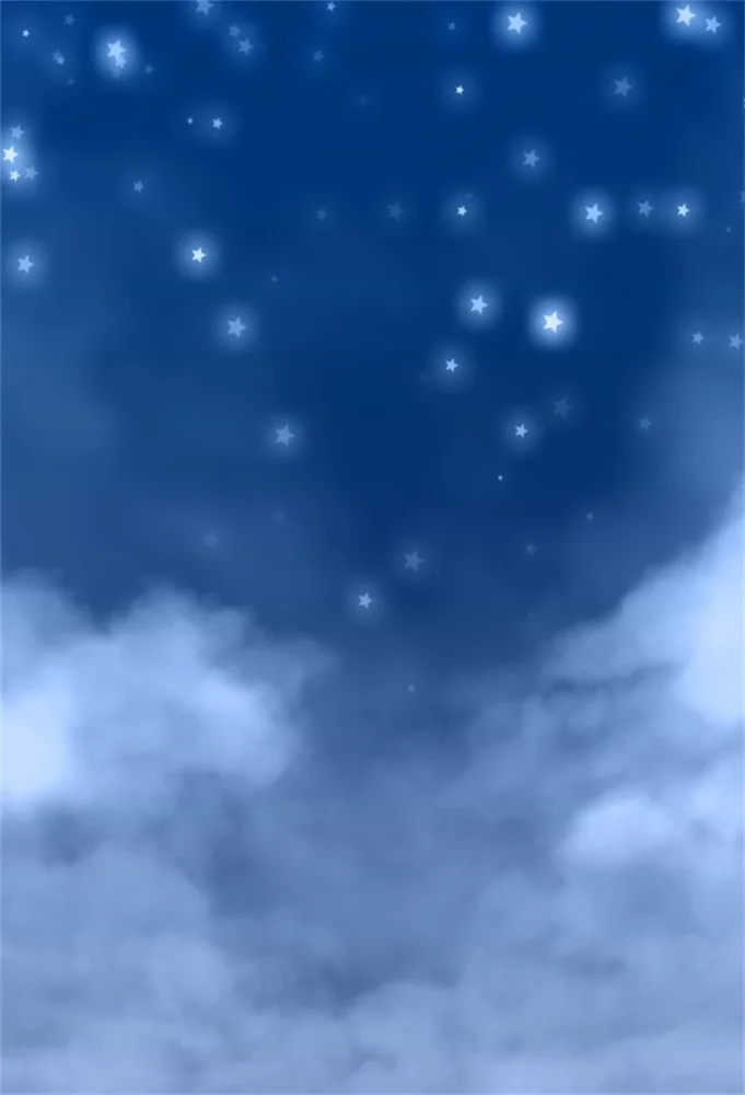 Laeacco Glitter Star Blue Sky Cloud Party Decor Baby Night ...