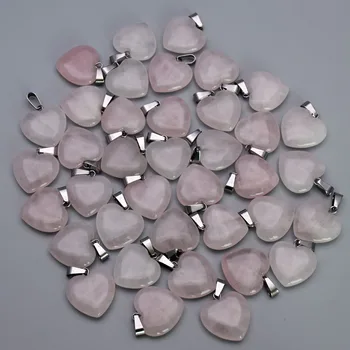 

fashion natural stone Quartz Rose Cross heart water drops Pendants & necklaces for making Jewelry charm Point parts 50pcs/lot