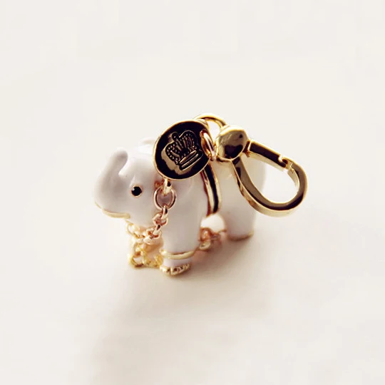 

Lucky White Elephant Charm Women Handbag Zipper Chains For Girl For bracelet Necklace Pendant Jewelry
