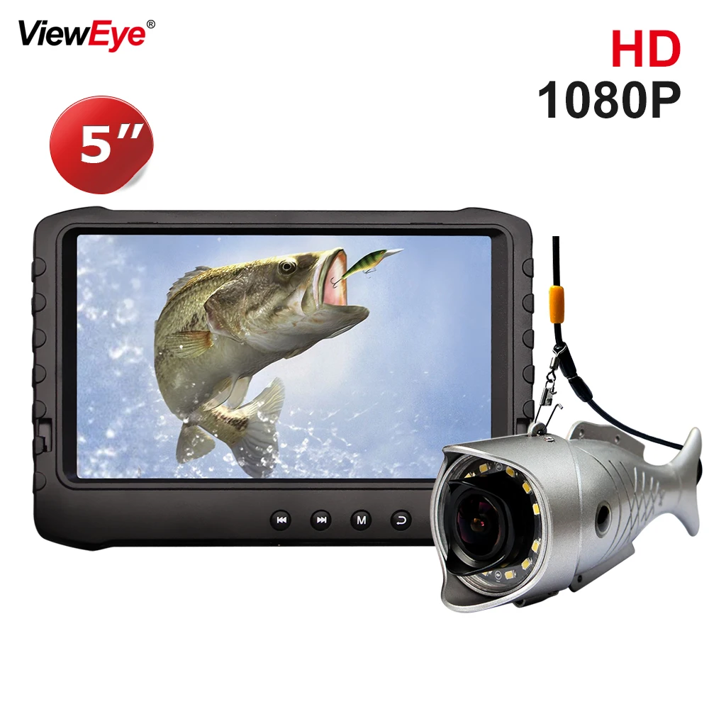 ViewEye 5-дюймовый видео-рыболокатор рыболовный чемодан для камеры Full HD 1080P зимней