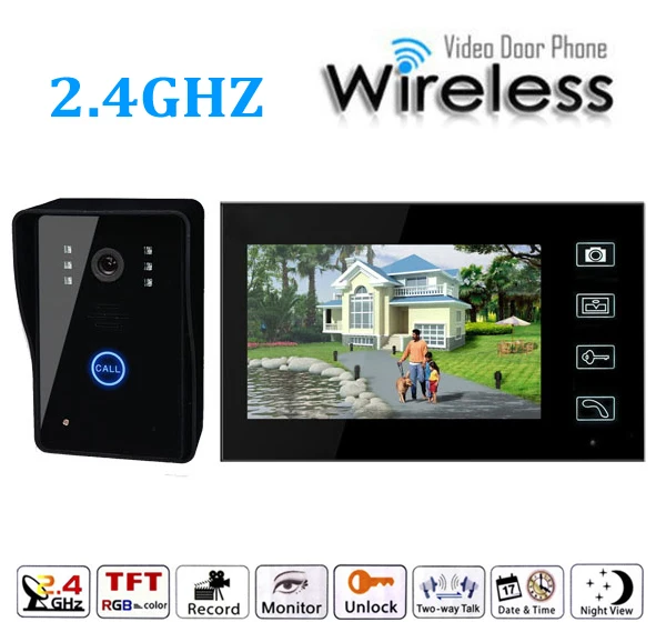 

7 Inch Wireless Video Doorbell Door Access Control Intercom System Video Door Phone