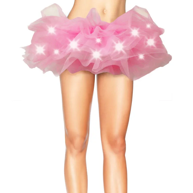 Модная мини-юбка, светодиодный, одноцветная, неоновый светильник, юбка-пачка, нарядная, для сцены, танцев, Хэллоуина, костюм, Клубная одежда, юбки для взрослых, TY66