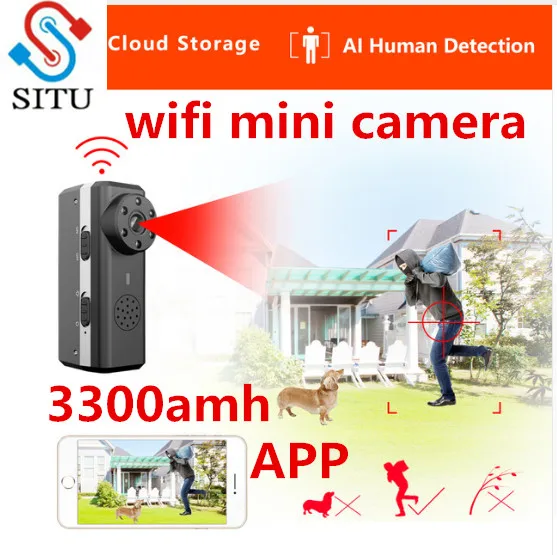 

HD Smart Mini Wifi Camera AI Human Detection IP/AP Camera Ali Cloud Storage IR Night Vision Security Cam Max 128G