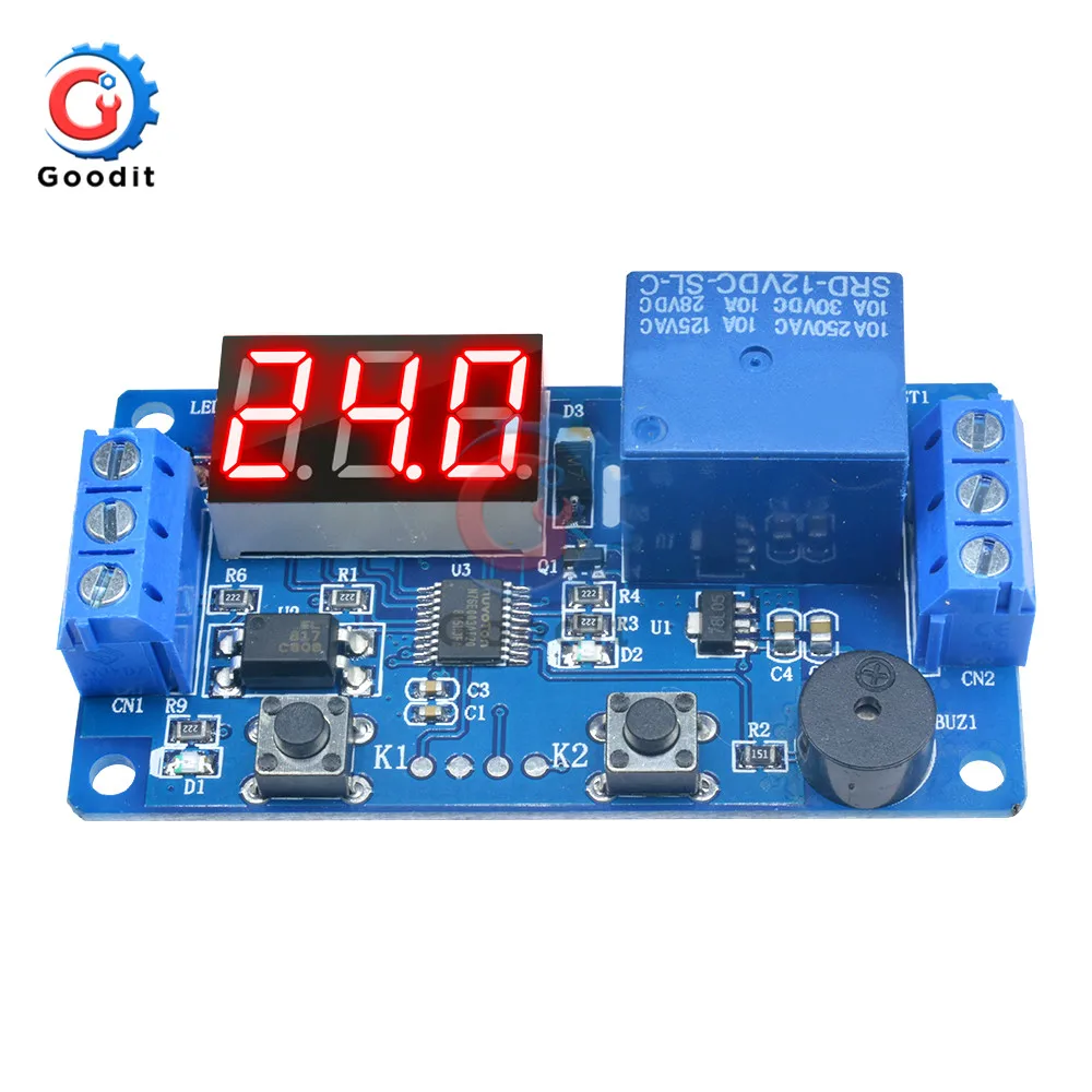 2 Rel&egrave; A Tempo Con Ritardo Regolabile - Modulo DC 12V Per Auto E Elettronica