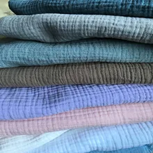 Натуральный хлопок двойной марли мягкая ткань 140 см 55 ''ширина 125 gsm детское одеяло швейная ткань 600 метров CD02