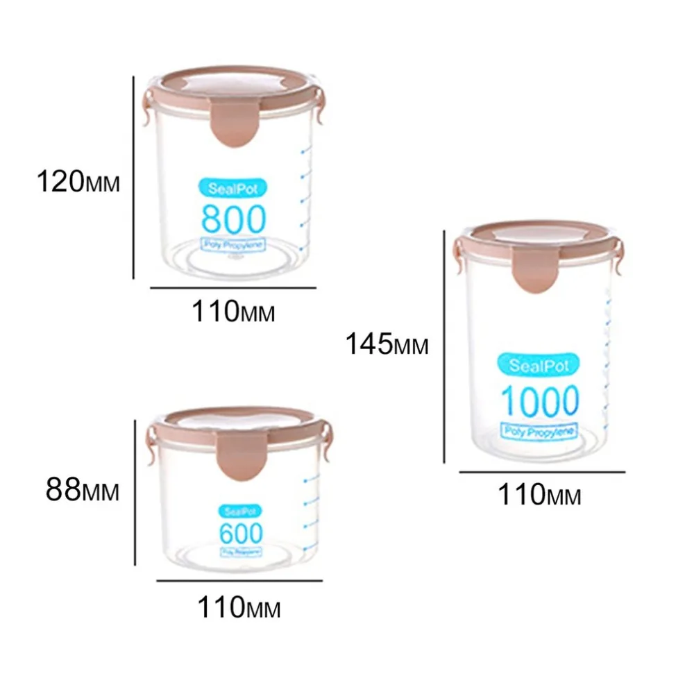 

600ML Practical Household Plastic Storage Jars Food Storage Bottle Safe Non-Toxic Leakproof Sealed Kitchen Storage Box