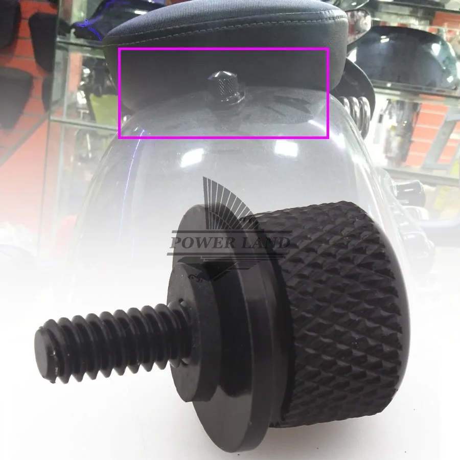 Buy Black Billet Aluminum Knurled Seat Bolt for Harley