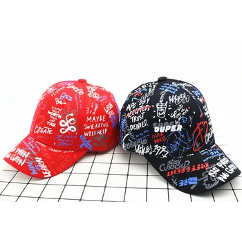 

Baby Hats Cap Fashion Baseball Cap Children Graffiti Snapback Flat Cap bat Print Kids Hip Hop Hats Baby Sunshade Hats