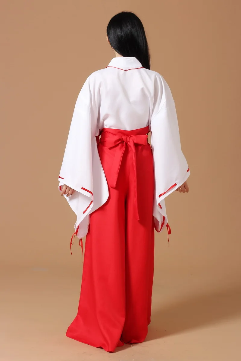 Аниме Inuyasha kiyo Косплей Костюм женский японский комплект кимоно Campanulaceae косплей костюм на Хэллоуин топ+ юбка+ парик