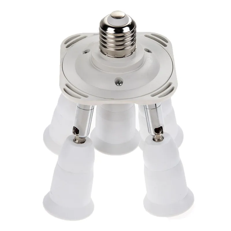 

Adjustable 5 in 1 E27 Lamp Base Light Lamp Bulb Adapter Holder Socket Splitter 1 to 5 Lamp Holder Converter