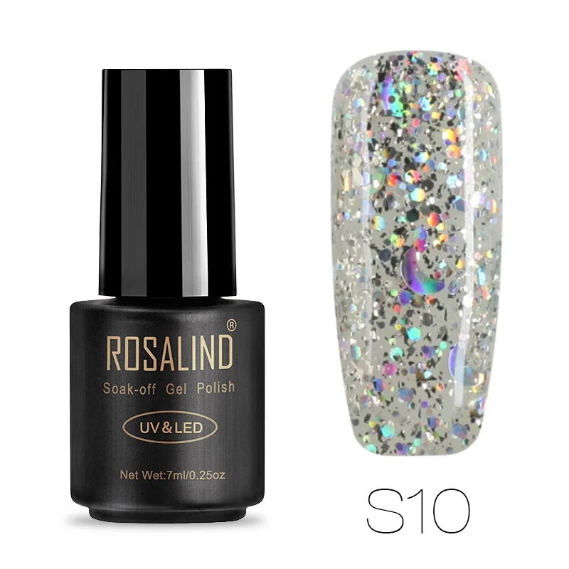 ROSALIND Гель-лак для ногтей 7 мл УФ-цветной гель для ногтей Гибридный Гель-лак для ногтей маникюрный набор Vernis Полупостоянный Базовый Топ - Цвет: RAS10