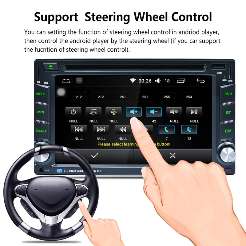 Discount AR6002B 6.2" Car DVD Player 2 Din Touch Screen Stereo Radio Audio MP3 Music Player with GPS Navigation Steering Wheel Control 3