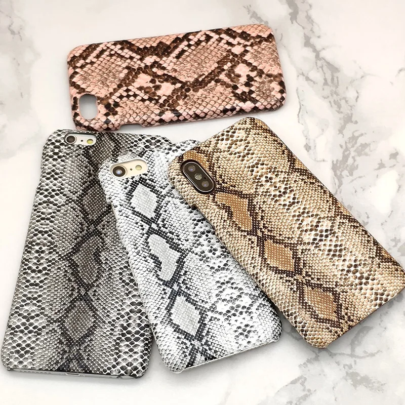 

Vintage Skin Leather Hard Cases For iphone7 case Abstract Geometric snake cover For iphoneX XR XS 6 6s 7 8 plus XS MAX Capa