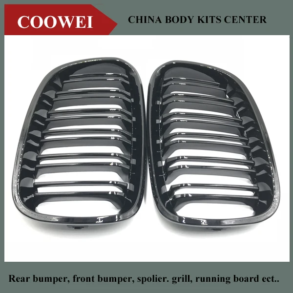 

One Pair Front Gloss Black Racing Grilles For BMW 1 Series pre-LCI F20 2011-2014 116i 118i